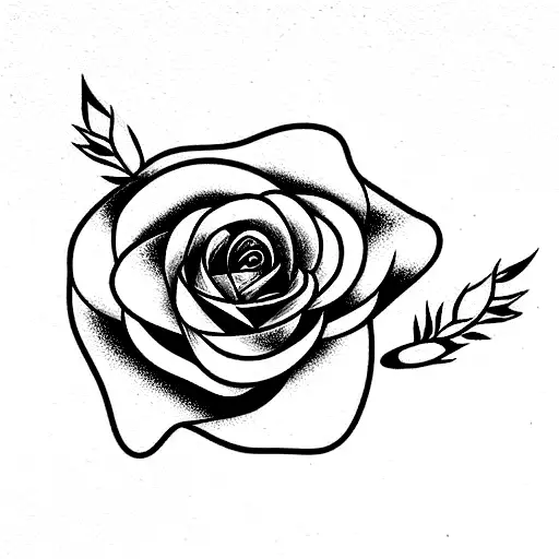Girl Star Rabbit Rose tattoo design idea