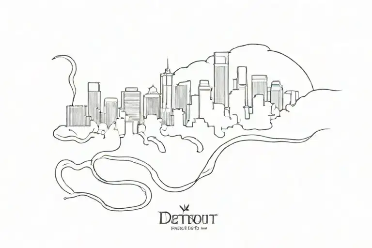 Skyline of Detroit, MI  tattoo design idea