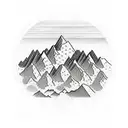 mountains and river in diamond border tattoo design idea