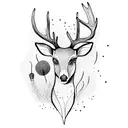 deer blackwork tattoo design idea