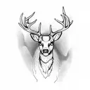 deer blackwork tattoo design idea