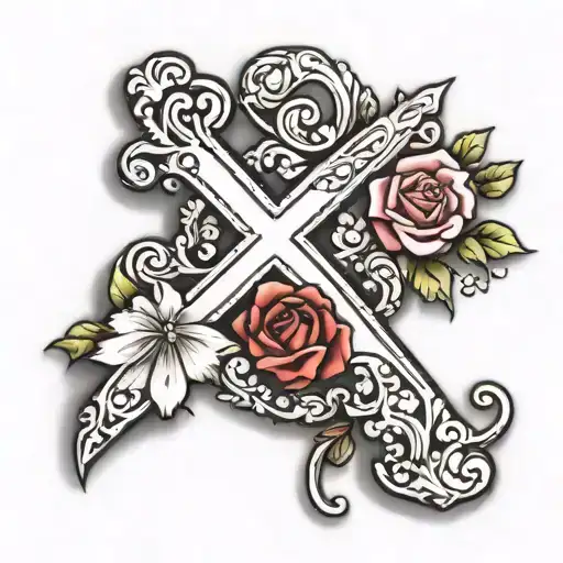 camilla name made a cross tattoo tattoo design idea