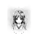 japanese ahegao girl tattoo design idea