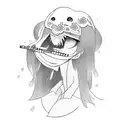 japanese ahegao girl tattoo design idea