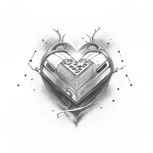 Heart and the letter S combination tattoo design idea