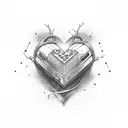 Heart and the letter S combination tattoo design idea