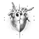 Heart and the letter S combination tattoo design idea