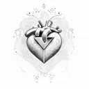 Heart and the letter S combination tattoo design idea