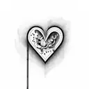 Heart and the letter S combination tattoo design idea