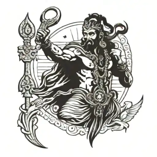 mahadev god of war tattoo design idea