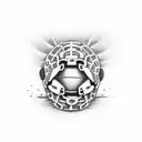 Number 3 formed by football laces tattoo design idea