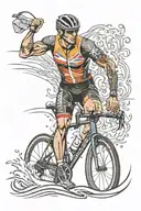 triathlon race tattoo design idea
