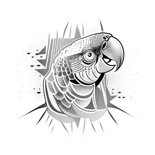 Grey African Parrot tattoo design idea