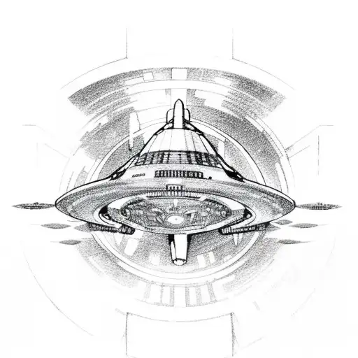 starship star trek Enterprise  tattoo design idea