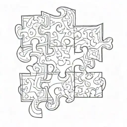 autism puzzle piece tattoo design idea