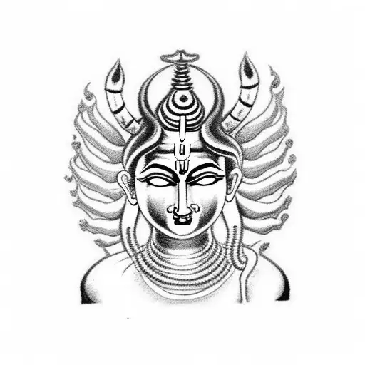 hindu God Shiva and ohm on forearm  tattoo design idea