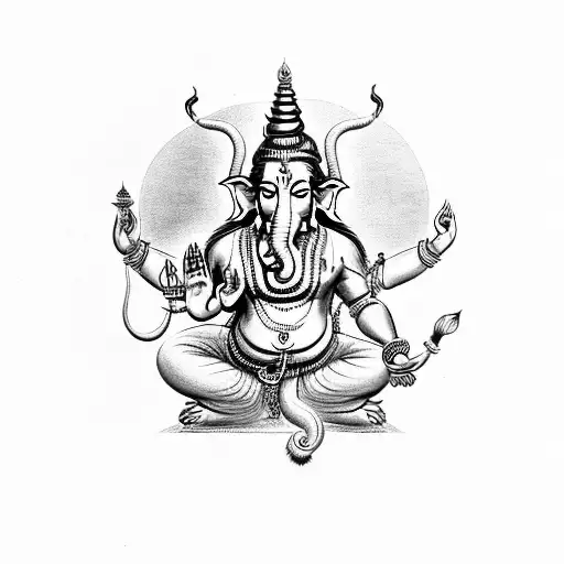 Hindu god Shiva and ganapathi and ohm for forearm  tattoo design idea