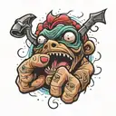 gonzo fist tattoo design idea