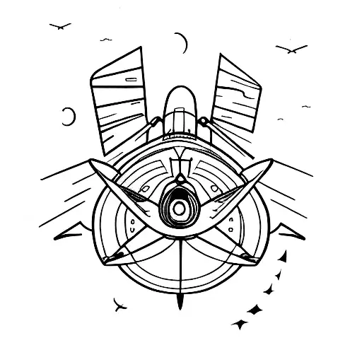airplane- word- brujula tattoo design idea