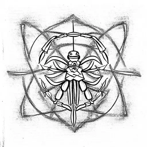 metal scorpion on a techno celtic knot tattoo design idea