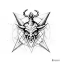 baby baphomet on the pentagram tattoo design idea