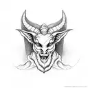 baby baphomet on the pentagram tattoo design idea