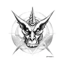 baby baphomet on the pentagram tattoo design idea