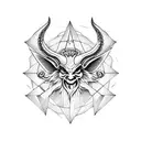 chibi baphomet on the pentagram tattoo design idea