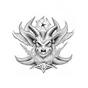chibi baphomet on the pentagram tattoo design idea