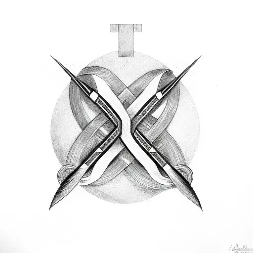 Infinity Symbol, cross, horseshoe, faith, feather and birds tattoo design idea