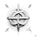 Infinity Symbol, cross, horseshoe, faith, feather and birds tattoo design idea