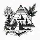 Vertical pines on the forearm, which are closer to the elbow, are rounded around the image of a pyramid  tattoo design idea