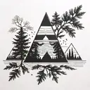 Vertical pines on the forearm, which are closer to the elbow, are rounded around the image of a pyramid  tattoo design idea