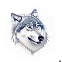 wolf holding a rose in the mouth  tattoo design idea