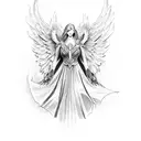 dark guardian angel  tattoo design idea