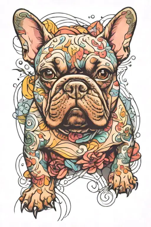 french bulldog tattoo design idea