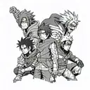 naruto, sasuke, itachi, kakashi, madara uchiha great war high resolution 8k tattoo design idea