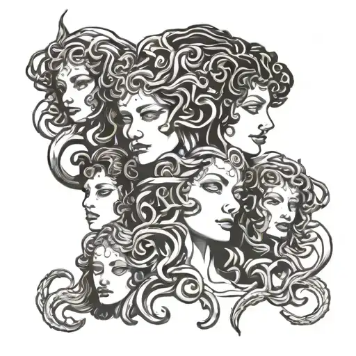 Medusa, Lilith, and Hecate  tattoo design idea