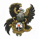 polish eagle Irish harp tattoo design idea