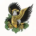 polish eagle Irish harp tattoo design idea