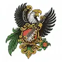 polish eagle Irish harp tattoo design idea