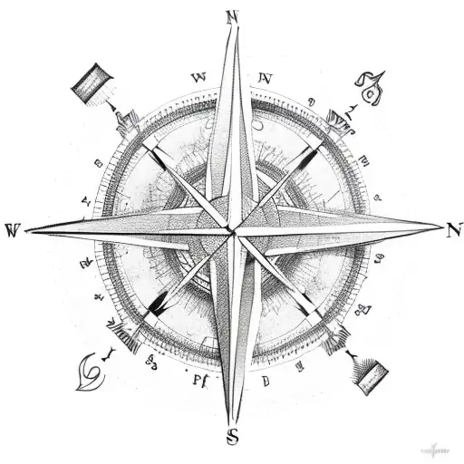 nordic compass tattoo design idea