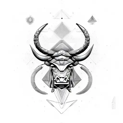 taurus cyber sigilism tattoo design idea