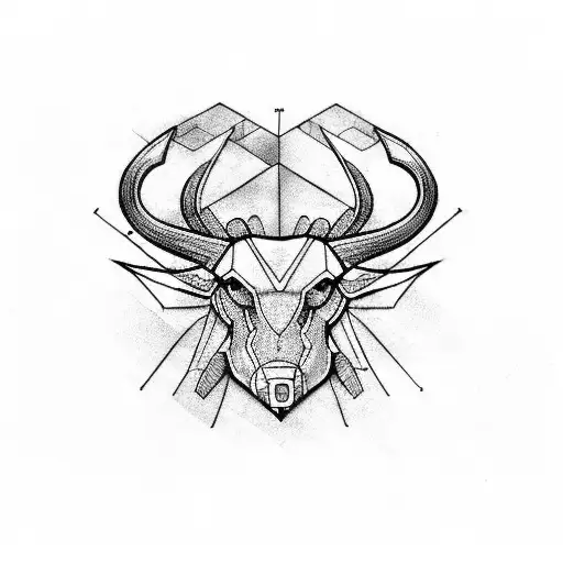 taurus cyber sigilism tattoo design idea