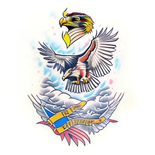 Eagle traditional tattoo flash Royalty Free Vector Image