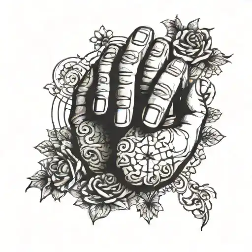 pray hands tattoo design idea
