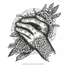 pray hands tattoo design idea