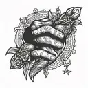pray hands tattoo design idea