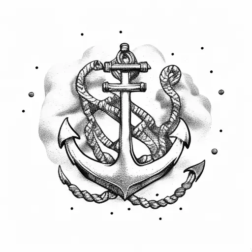 Traditional Vibrant Anchor Wrapped with a Rope Tattoo with Knife SVG Cut  file by Creative Fabrica Crafts · Creative Fabrica