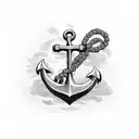 anchor with rope tattoo design idea